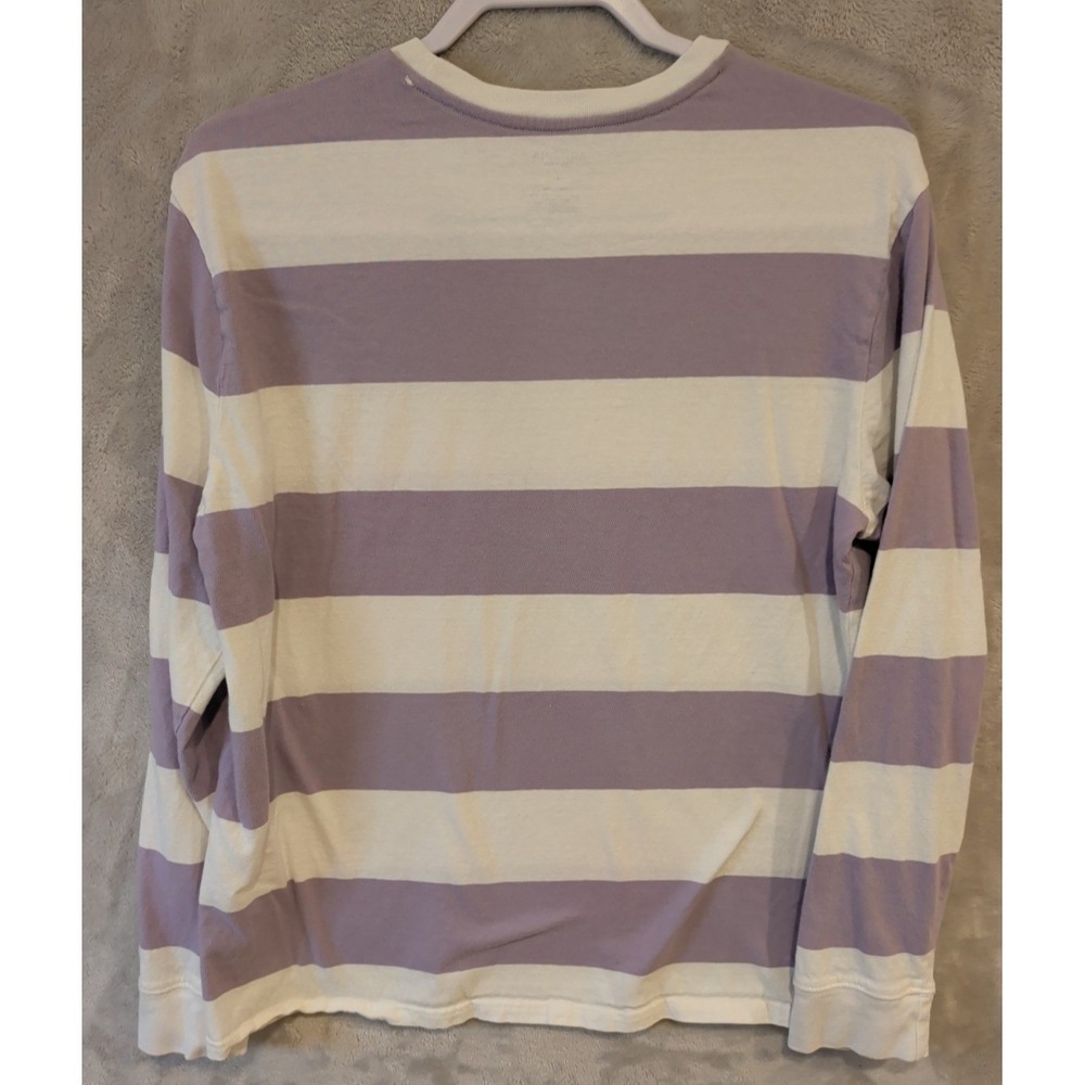 Arizona Jean Co Striped Long Sleeve Shirt Mens L Purple White Pocket